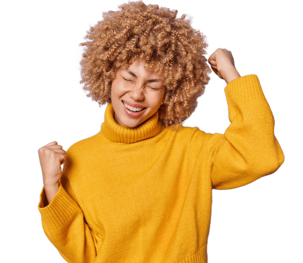 Optimistic carefree curly haired woman clenches fi 2023 03 20 23 47 30 utc.png
